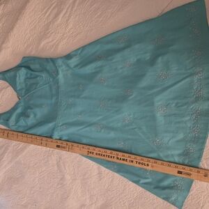 NWT Ann Taylor Turquoise Halter Embroidered Dress